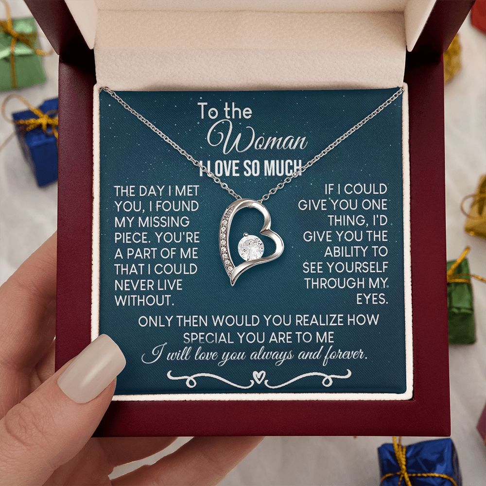 To The Woman Necklace Future Wife Gifts, Promise Necklace For Her, Fiance Gifts For Her, Valentine Birthday Gifts For Future Wife With Message Card Box LED, Soulmate Necklace For Women, To My Wife Necklace Forever Love