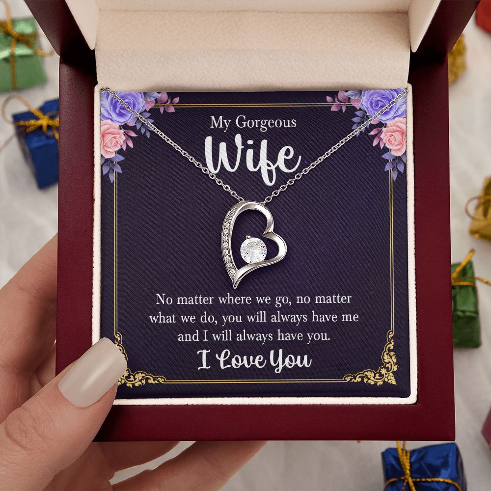 To My Wife Necklace Romantic Gifts For Her Unique Necklaces For Wife From Husband Cute Valentines Day Anniversary Birthday, Love Knot Meaningful Necklace Message Card and Gift Box Styles on Birthday, Christmas, Anniversary  Forever Love