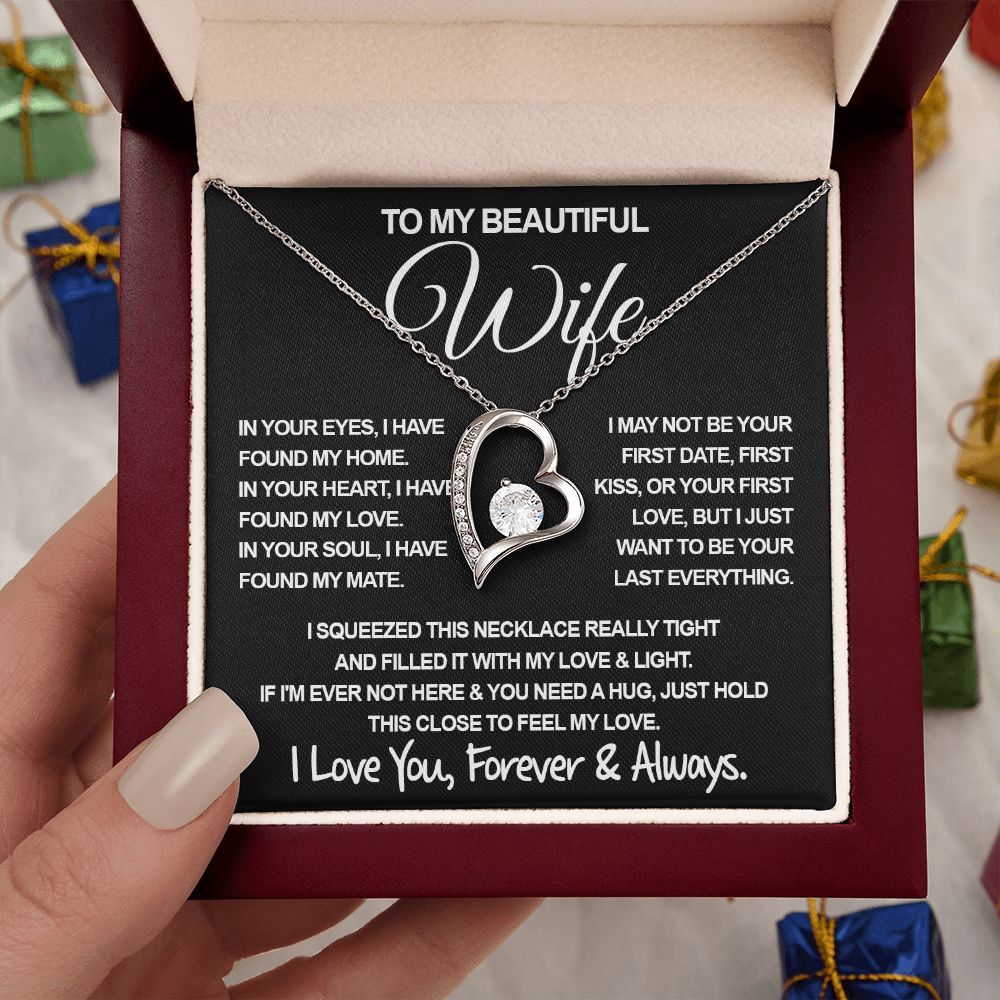 To My Beautiful Wife Necklace, Soulmate Jewelry For Women, Wife Necklace From Husband, Soulmate Valentine Gifts Necklace For Wife, Soulmate Gifts For Her, To My Future Wife Necklace Soulmate Forever Love