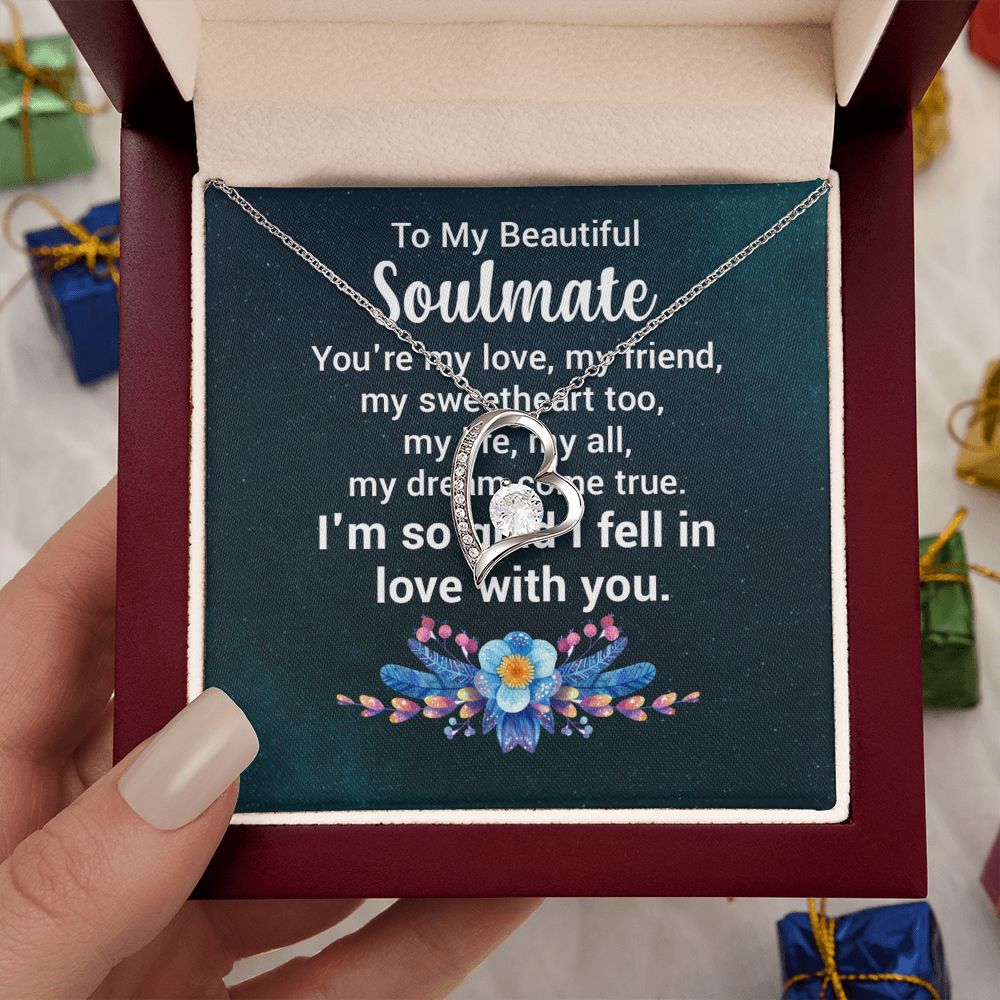 Couples Gifts, Beautiful Soulmate Necklace Gifts From Husband, Wedding Anniversary Jewelry For Wife From Husband, Wife Birthday From Husband, To My Unbiological Sister Message Card and Gift Box styles On Birthday, Christmas, Anniversary  Forever Love