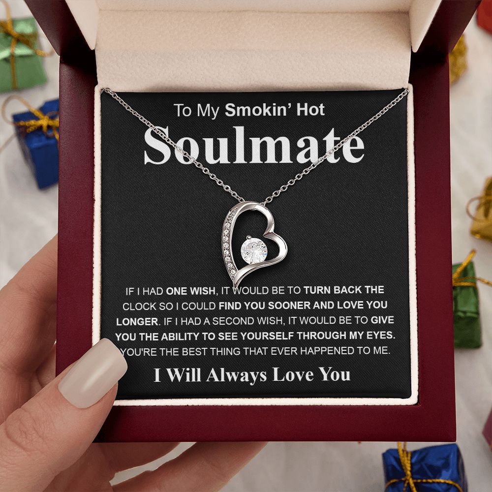 Gifts For Soulmate Birthday Gifts From Husband Necklace Valentines Day, Necklace for Future Soulmate, Valentine Anniversary Jewelry for Wife Necklace Gifts from Husband - Soulmate Gift Necklace with Message Card and Gift Box Forever Love