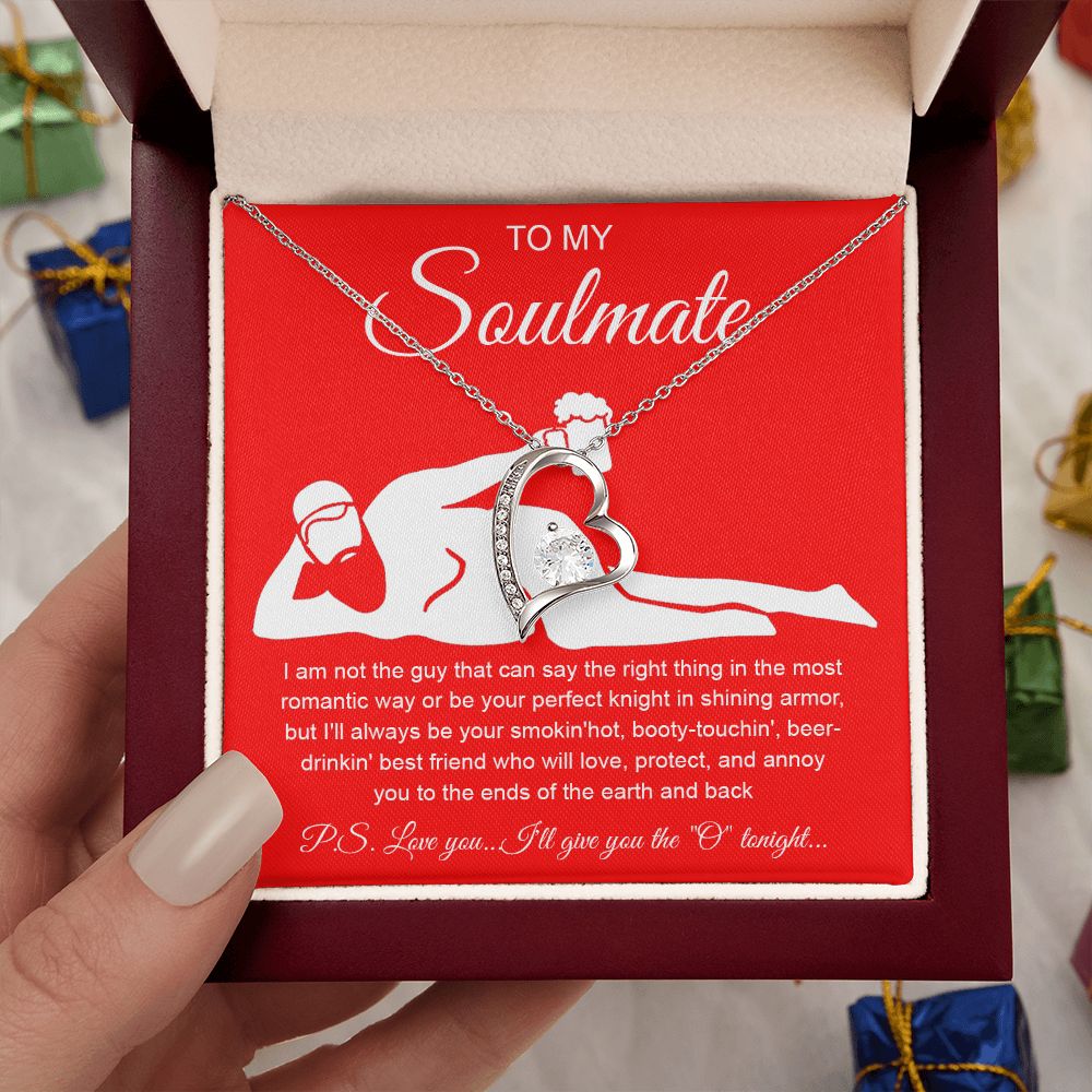 To My Soulmate Necklace For Women, Funny Gifts For Girlfriend,Valentine Presents For Girlfriend, Best Birthday Meaningful Gift Ideas For Wife, Women Romantic Jewelry For Her Anniversary Message Card and Gift Box Styles Forever Love