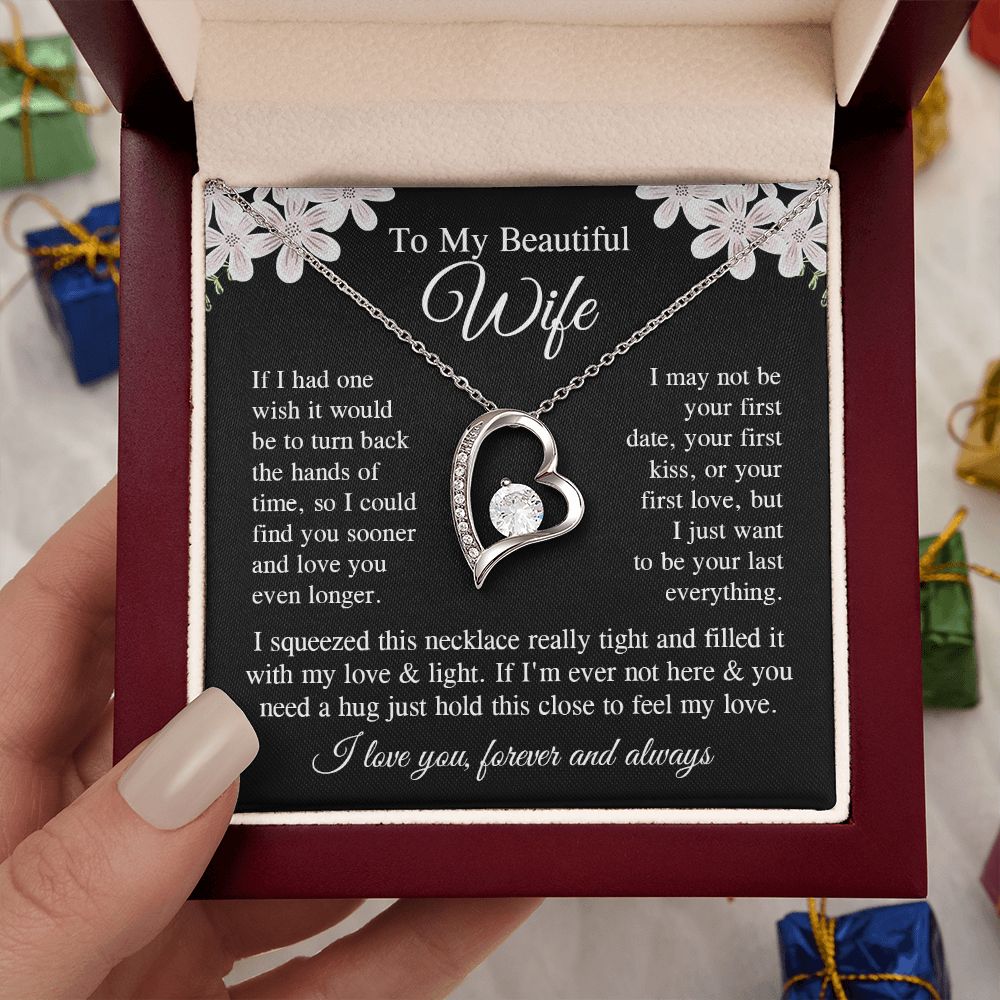 Wife Necklace Gift for Her, Soulmate Jewelry, Necklace for Future Soulmate, Wedding Valentine Jewelry for Wife Necklace Gifts from Husband - Soulmate Gift Necklace with Message Card and Gift Box Forever Love