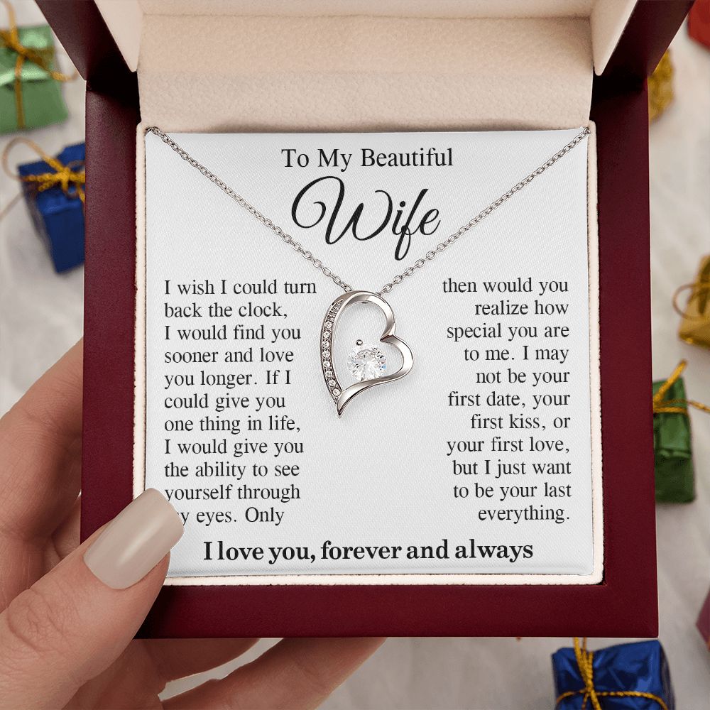 To My Beautiful Soulmate Necklace Gift, Wife Gifts From Husband, Valentine Gifts For Wife From Husband To My Soulmate Necklace Message Card and Necklace Gift Box Gift Box Styles on Birthday, Wedding, Anniversary, Valentine Forever Love