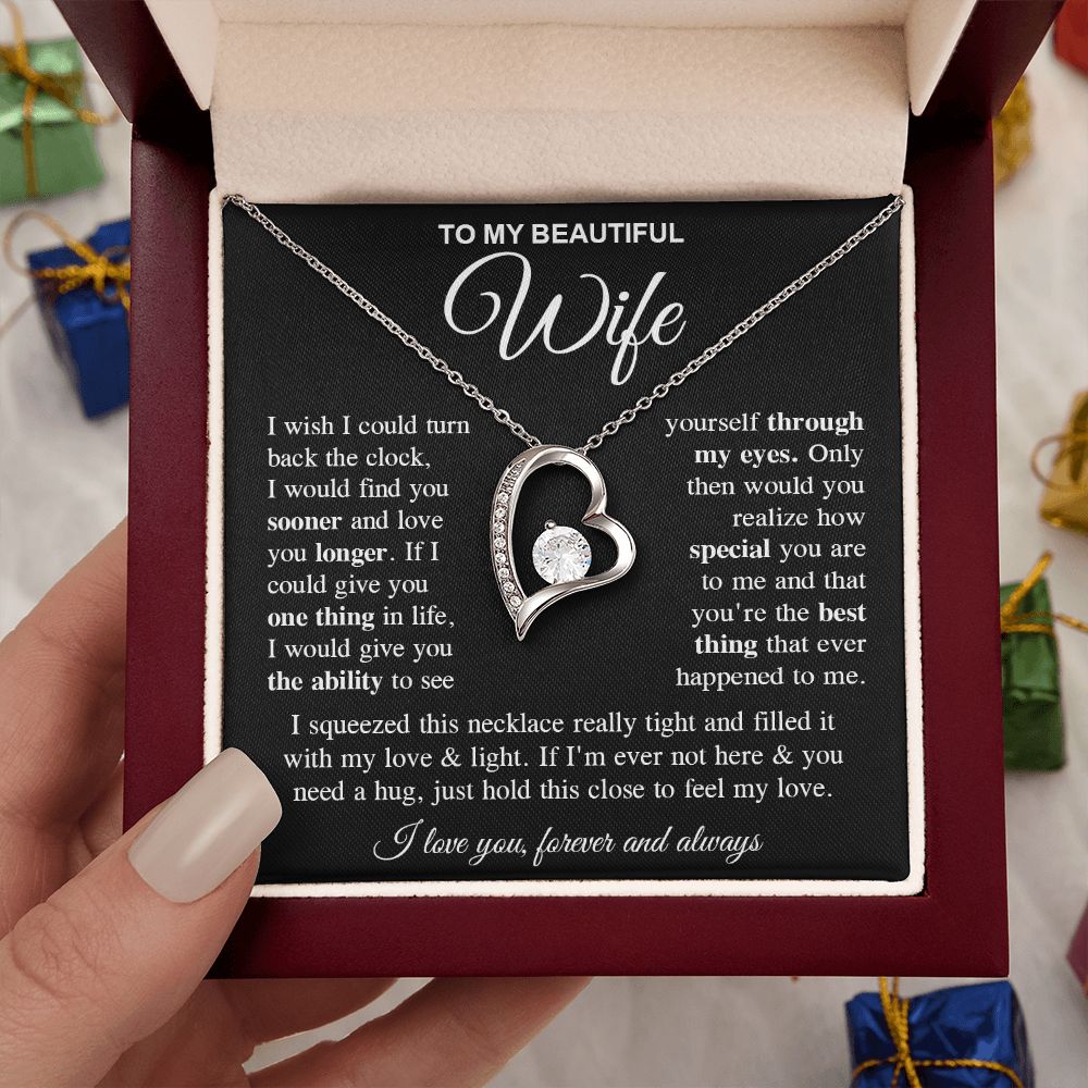 To My Soulmate Necklace Gift for Her, Wife Gifts From Husband, Necklaces For Wife From Husband To My Soulmate Necklace Message Card and Necklace Gift Box Gift Box Styles on Birthday, Wedding, Anniversary, Valentine Forever Love