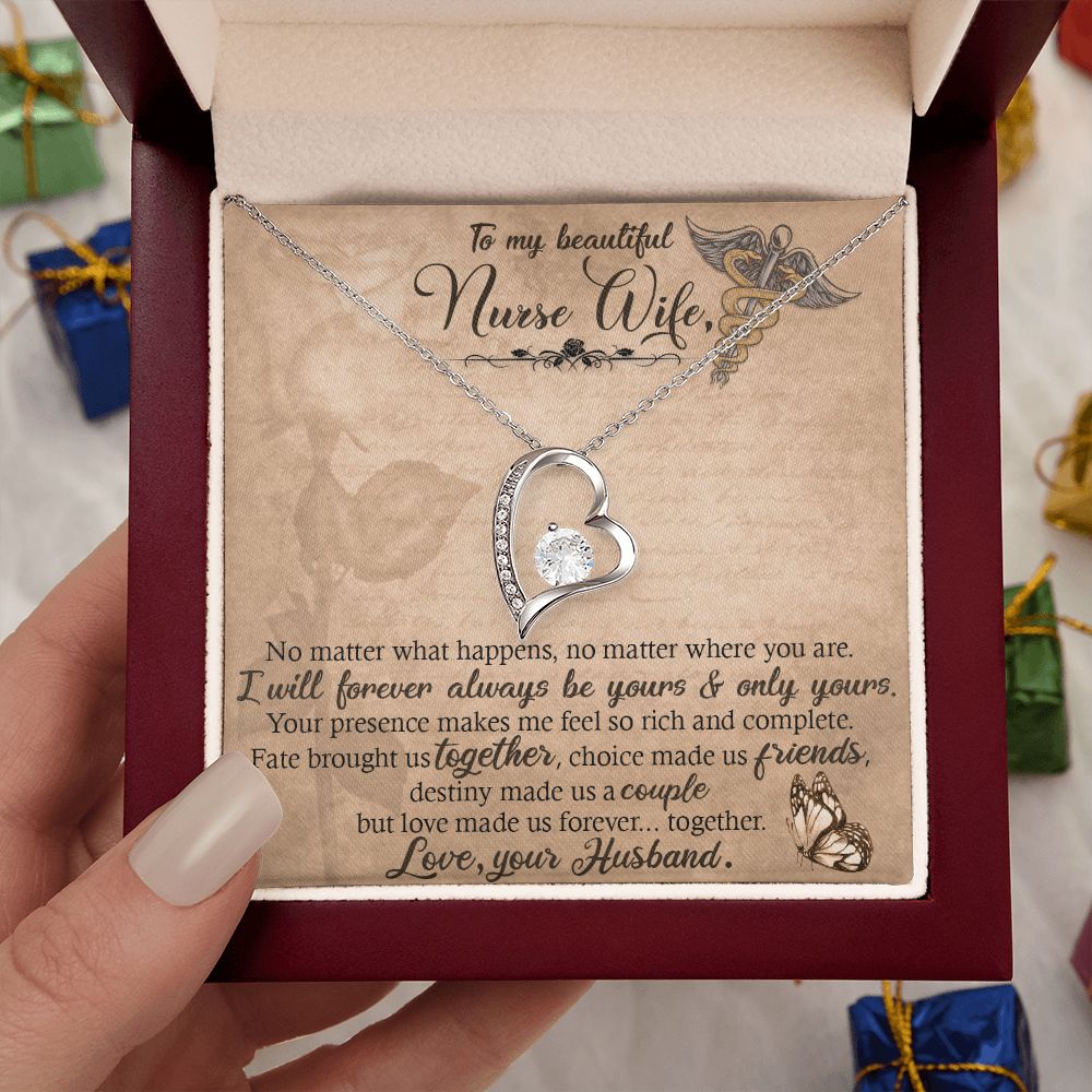 Couples Gifts, Nusre Wife Necklace Gifts From Husband, Wedding Anniversary Jewelry For Wife From Husband, Wife Birthday From Husband, To My Soulmate Message Card and Gift Box styles On Birthday, Christmas, Anniversary  Forever Love