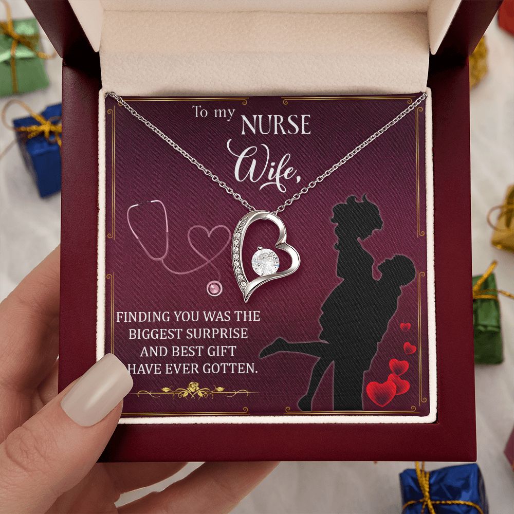 Couples Gifts,To My Nurse Wife Girlfriend Necklace Gifts From Husband, Wedding Anniversary Jewelry For Wife From Husband, Wife Birthday From Husband, To My Beautiful Wife Girlfriend Message Card and Gift Box styles On Birthday, Christmas, Anniversary  For