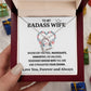 Wife Necklace Gifts From Husband To My Badass Wife Pendant Valentines Day Anniversary Jewelry with Message Card and Gift Box. Gift for Wife. Necklace Gift Set for Wife Forever Love