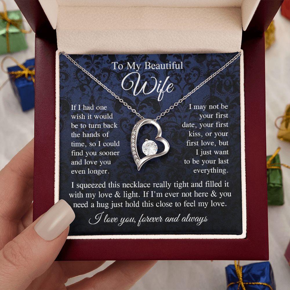 Wife Necklace Gift for Her, Soulmate Jewelry, Necklace for Future Soulmate, Valentine Anniversary Jewelry for Wife Necklace Gift from Husband - Soulmate Gift Necklace with Message Card and Gift Box Forever Love