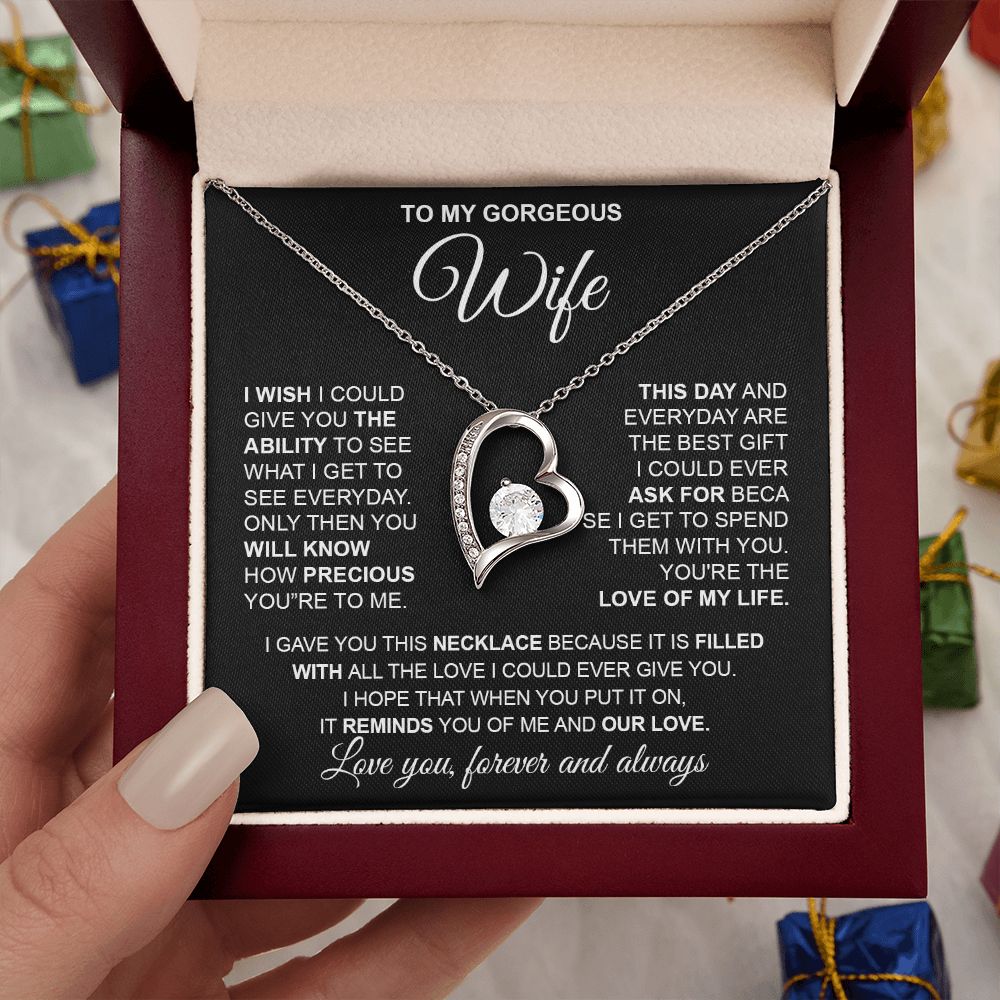 to My Wife Necklace from Husband, Necklaces for Wife from Husband, to My Soulmate Necklace for Women, Soulmate Jewelry for Wife Valentine Jewelry Gifts for Wife Birthday Gifts from Husband Forever Love