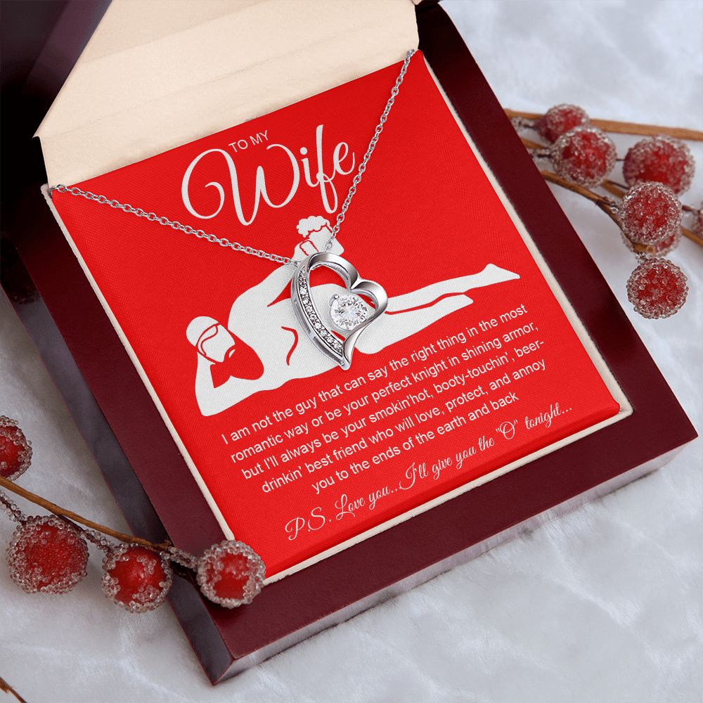 To My Wife Necklace For Women, Funny Gifts For Girlfriend,Valentine Presents For Girlfriend, Best Birthday Meaningful Gift Ideas For Wife, Women Romantic Jewelry For Her Anniversary Message Card and Gift Box Styles  Forever Love