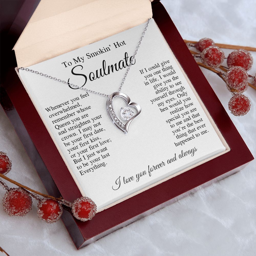 To My Smokin Hot Wife Necklace, Wedding Anniversary Jewelry for Women, Anniversary Gifts For Wife From Husband To My Wife Necklace Message Card and Necklace Gift Box Gift Box Styles on Birthday, Wedding, Anniversary, Valentine Forever Love