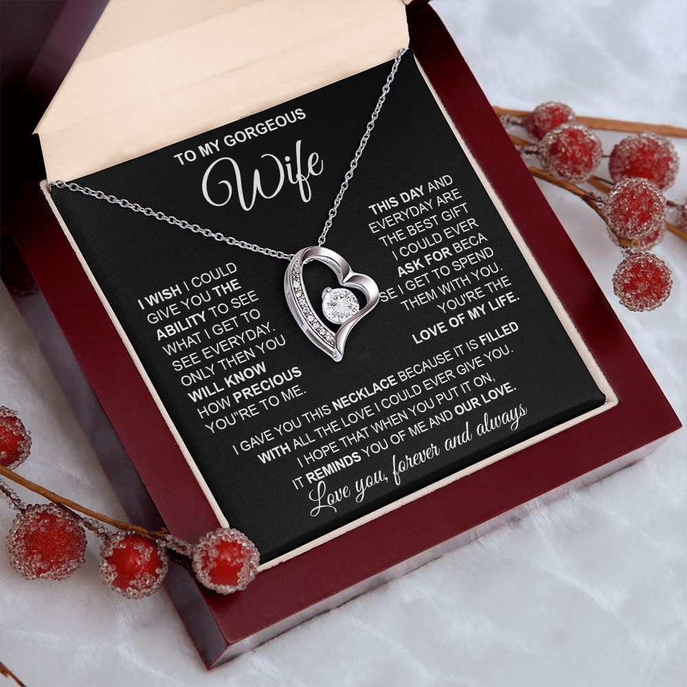 to My Wife Necklace from Husband, Necklaces for Wife from Husband, to My Soulmate Necklace for Women, Soulmate Jewelry for Wife Valentine Jewelry Gifts for Wife Birthday Gifts from Husband Forever Love