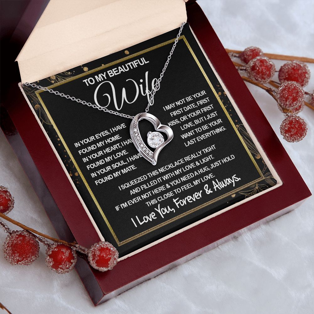 To My Beautiful Wife Necklace, Soulmate Jewelry For Women, Wife Necklace From Husband, Soulmate Gifts Necklace For Wife, Soulmate Gifts For Her, To My Future Wife Necklace Soulmate Forever Love
