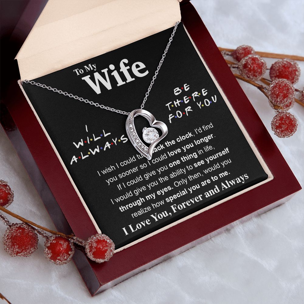 To My Wife Necklace To My Future Wife Necklace Gifts, Promise Necklace For Her, Fiance Gifts For Her, Valentine Gifts For Soulmate From Husband With Message Card Box LED, Soulmate Necklace For Women, To My Wife Necklace Forever Love