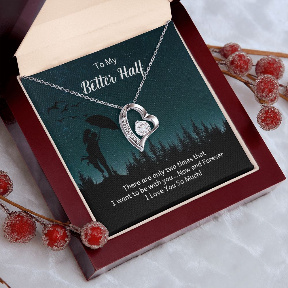 Couples Gifts Necklace To My Better Half Necklace Gifts For My Wife, I Love You, Happy Anniversary My Love, Love Knot Meaningful Necklace Message Card and Gift Box Styles on Birthday, Christmas, Anniversary Forever Love