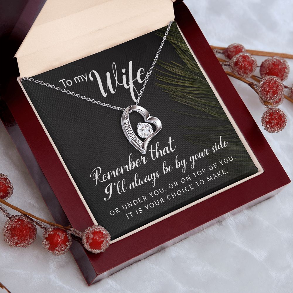To My Wife Necklace Romantic Gifts For Her Unique Necklaces For Wife From Husband Cute Valentines Day Anniversary For Wife, Love Knot Meaningful Necklace Message Card and Gift Box Styles on Birthday, Christmas, Anniversary Forever Love
