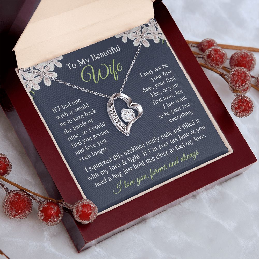 Wife Necklace Gift for Her, Soulmate Jewelry, Necklace for Future Soulmate, Valentine Anniversary Jewelry for Wife Necklace Gifts from Husband - Soulmate Gift Necklace with Message Card and Gift Box Forever Love