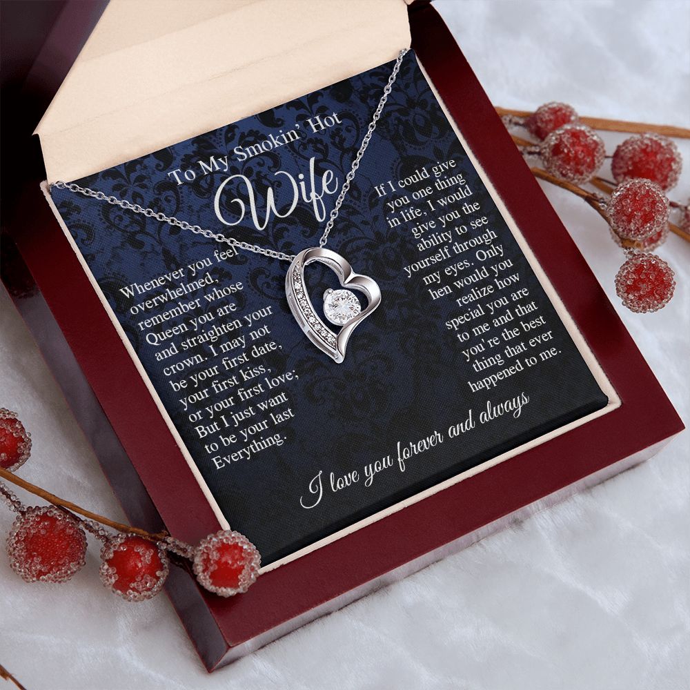 To My Beautiful Soulmate Necklace, Valentine Anniversary Jewelry Gift for Women, Anniversary Gifts For Wife From Husband To My Wife Necklace Message Card and Necklace Gift Box Gift Box Styles on Birthday, Wedding, Anniversary, Valentine Forever Love