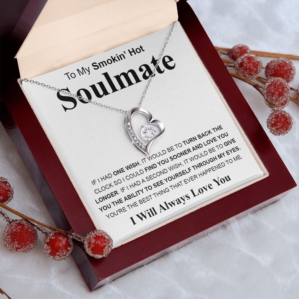 Gifts For Soulmate Birthday Gifts From Husband Necklace Valentines Day, Necklace for Future Soulmate, Wedding Anniversary Jewelry for Wife Necklace Gifts from Husband - Soulmate Gift Necklace with Message Card and Gift Box Forever Love