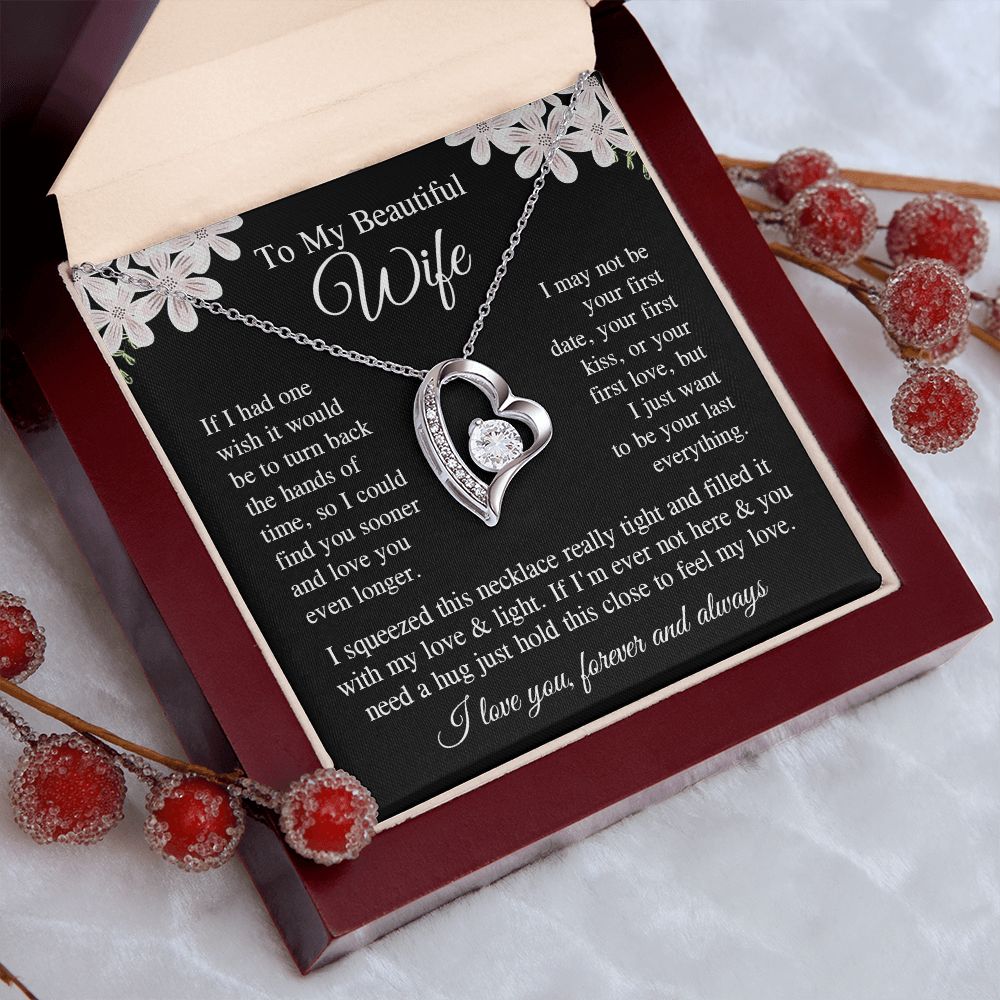 Wife Necklace Gift for Her, Soulmate Jewelry, Necklace for Future Soulmate, Wedding Valentine Jewelry for Wife Necklace Gifts from Husband - Soulmate Gift Necklace with Message Card and Gift Box Forever Love