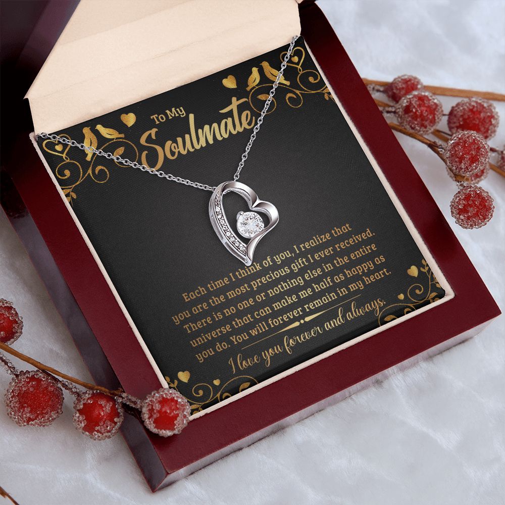 Couples Gifts, My Soulmate Necklace Gifts From Husband, Wedding Anniversary Jewelry For Wife From Husband, Wife Birthday From Husband, To My Soulmate Message Card and Gift Box styles On Birthday, Christmas, Anniversary  Forever Love