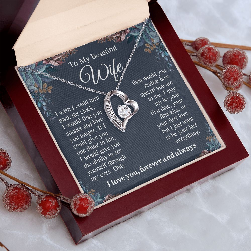 To My Beautiful Soulmate Necklace Gift For Her, Wife Gifts From Husband, Valentine Gifts For Wife From Husband To My Wife Necklace Message Card and Necklace Gift Box Gift Box Styles on Birthday, Wedding, Anniversary, Valentine Forever Love