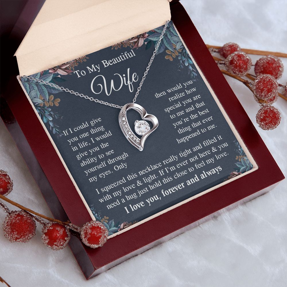 Wife Necklace Gift for Her, Soulmate Jewelry, Necklace for Future Wife, Anniversary Valentine Jewelry for Wife Necklace Gifts from Husband - Soulmate Gift Necklace with Message Card and Gift Box Forever Love