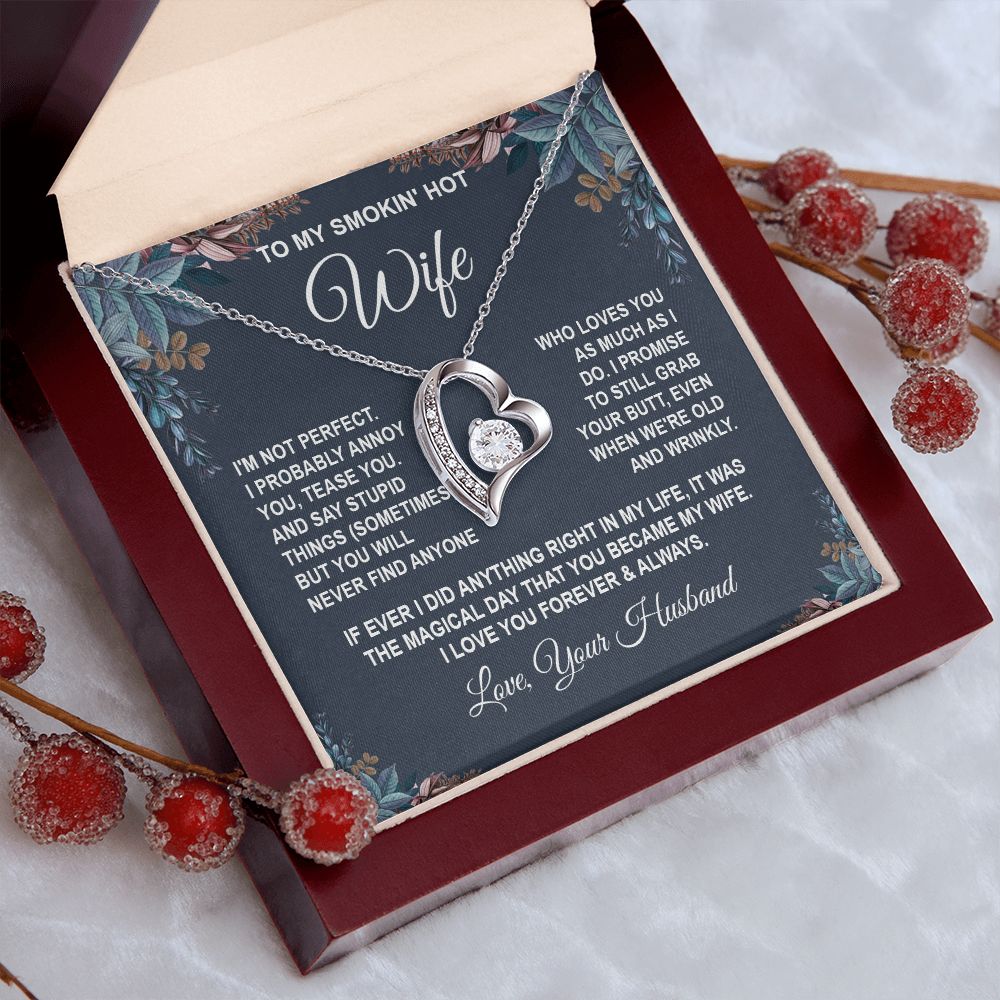 Wife Necklace Gifts from Husband, Anniversary Gifts for Wife from Husband, Wife Valentine Gifts from Husband, To My Wife Necklace Message Card and Necklace Gifts Box Gift Box Styles on Birthday, Wedding, Anniversary, Valentine Forever Love