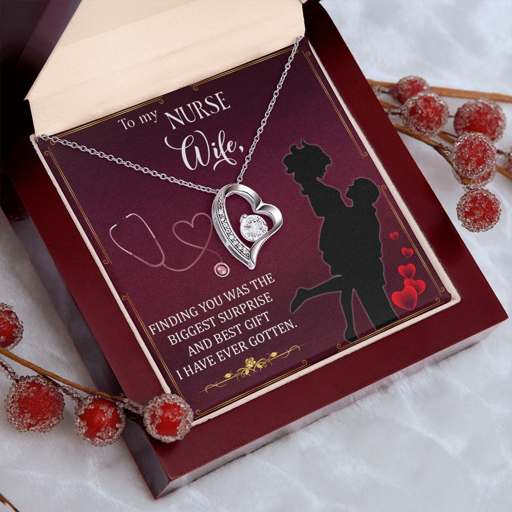 Couples Gifts,To My Nurse Wife Girlfriend Necklace Gifts From Husband, Wedding Anniversary Jewelry For Wife From Husband, Wife Birthday From Husband, To My Beautiful Wife Girlfriend Message Card and Gift Box styles On Birthday, Christmas, Anniversary  For