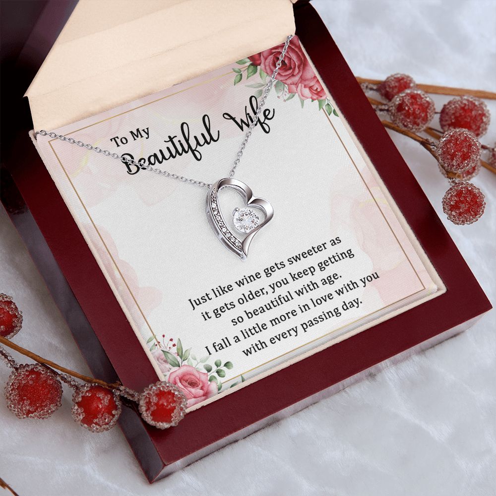 To My Wife Necklace Romantic Gifts For Her Unique Necklaces For Wife From Husband Cute Valentines Day Anniversary Birthday For Wife, Meaningful Necklace Message Card and Gift Box Styles on Birthday, Christmas, Anniversary Forever Love