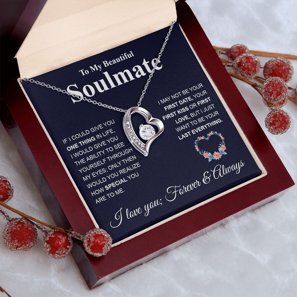 To My Future Wife Necklace My Last Everything, Promise Necklace For Her, Fiance Gifts For Her, Birthday Gifts For Future Wife With Message Card Box LED, Soulmate Necklace For Women, To My Wife Necklace Forever Love