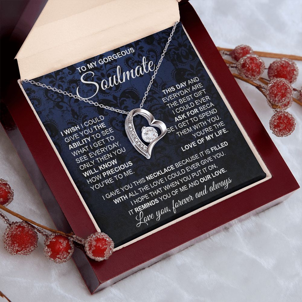 to My Soulmate Necklace from Husband, Necklaces for Wife from Husband, to My Soulmate Necklace for Women, Soulmate Jewelry for Wife Wedding Jewelry Gifts for Wife Birthday Gifts from Husband Forever Love