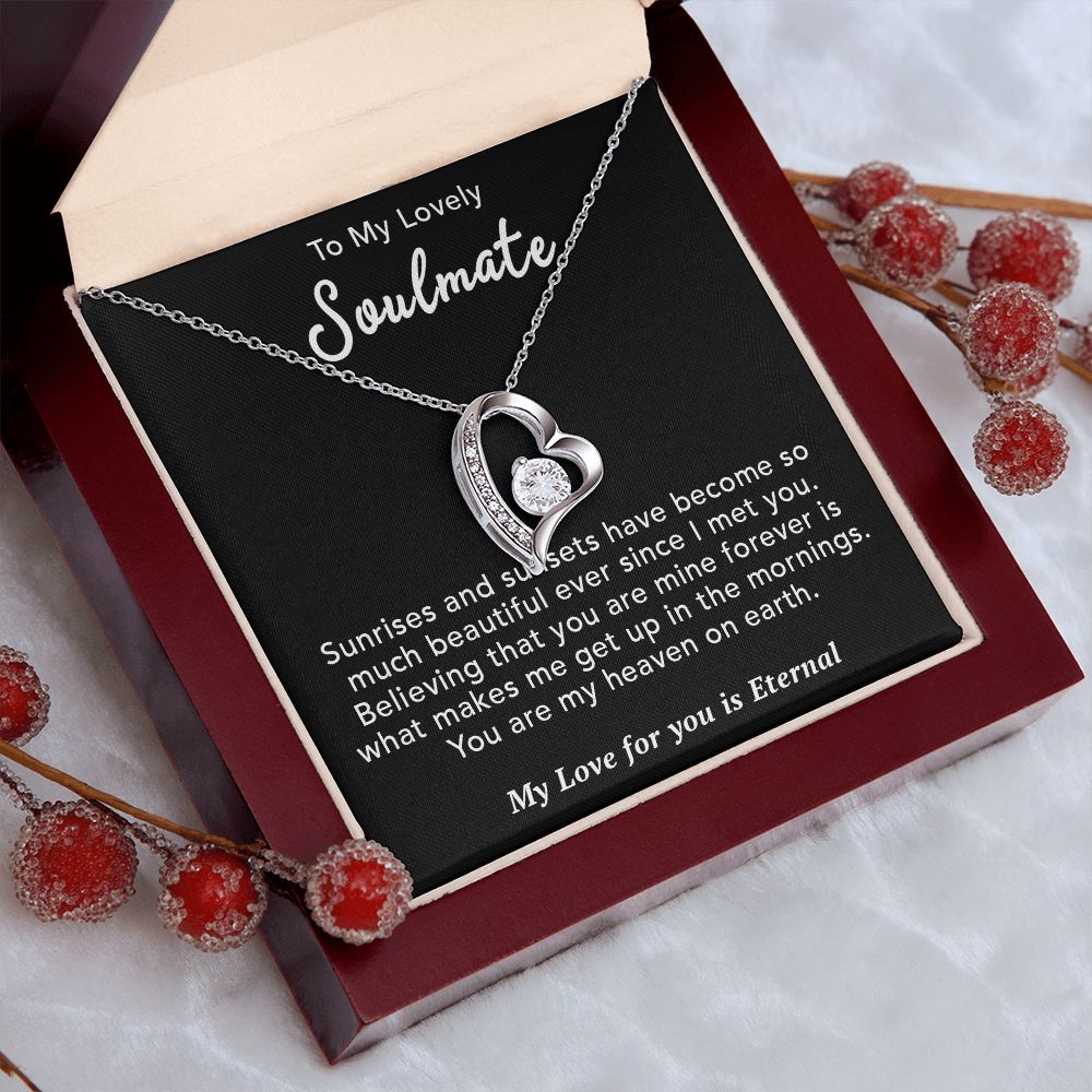 To My Lovely Wife Necklace Gift From Husband To My Badass Wife Pendant Valentine Jewelry with Message Card and Gift Box. Gift for Wife. Necklace Gift Set for Wife Necklace Gifts Box Gift Box Styles Forever Love