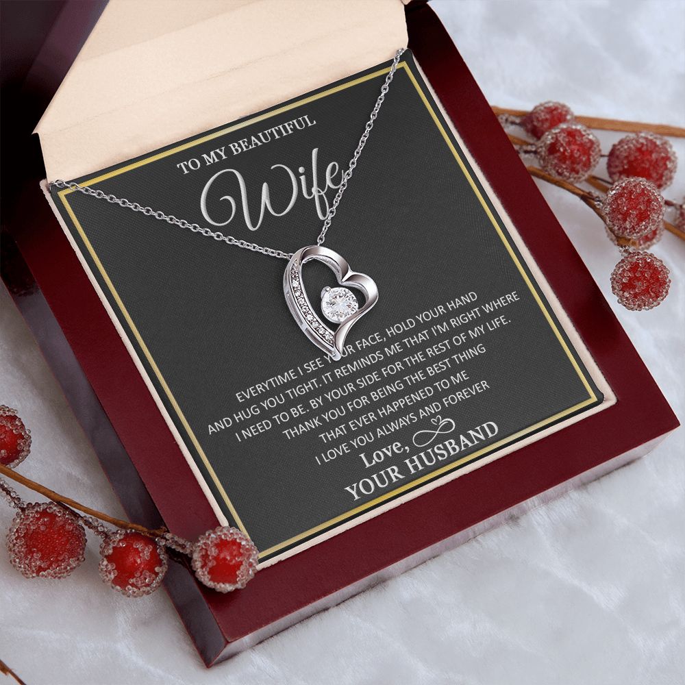 To My Wife Necklace, Necklace For Wife From Husband, To My Soulmate Necklace, Girlfriend Necklace, Soulmate For Wife, Beautiful Soulmate, Necklace Custom Name Message Card and Gift Box Styles on Birthday, Christmas, Wedding, Anniversary Forever Love