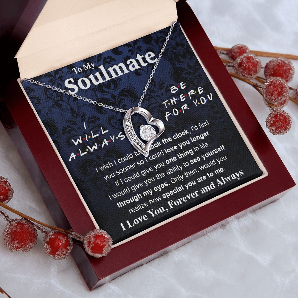 To My Soulmate Necklace To My Future Wife Necklace Gifts, Promise Necklace For Her, Fiance Gifts For Her, Valentine Necklace Gifts For Soulmate From Husband With Message Card Box LED, Soulmate Necklace For Women, To My Wife Necklace Forever Love