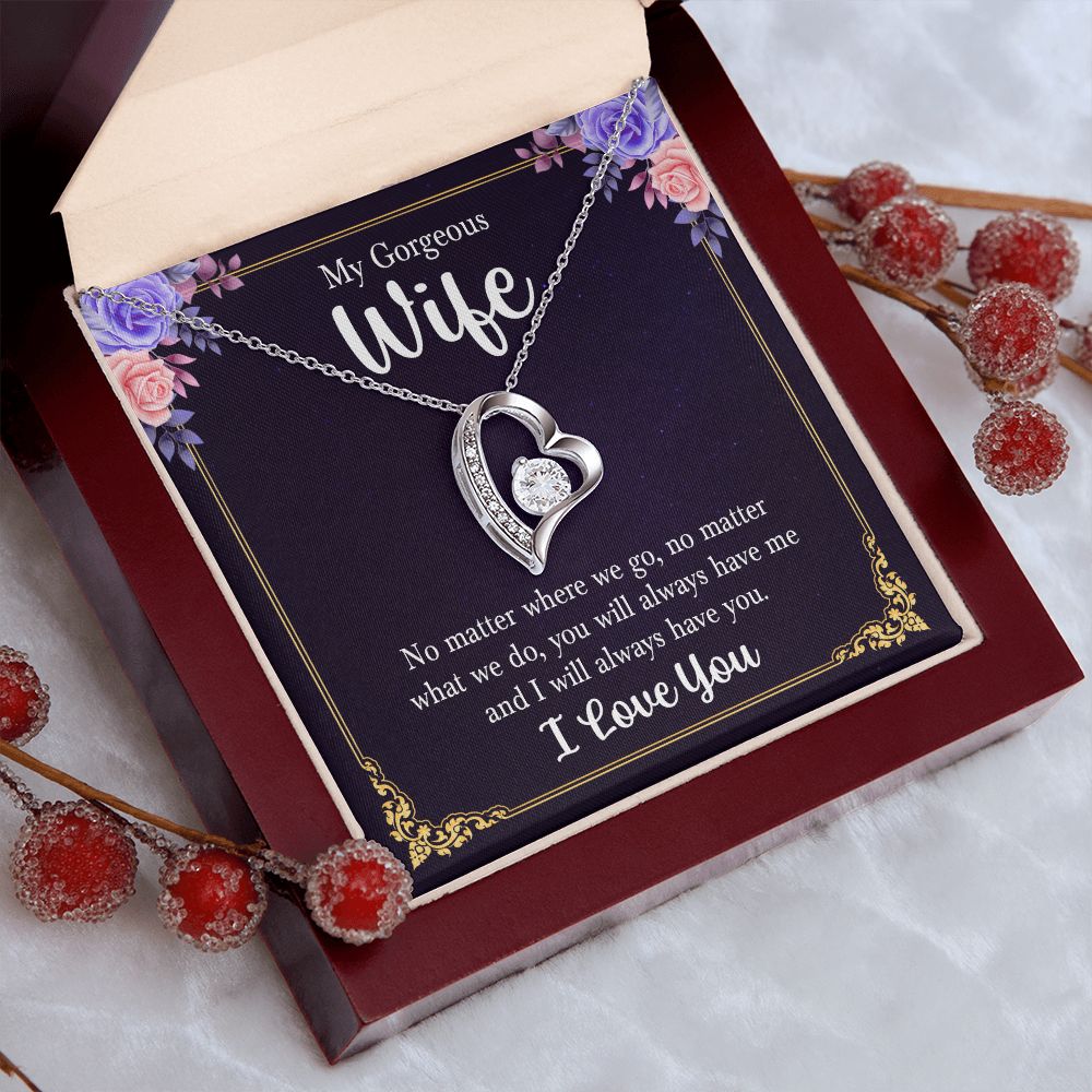 To My Wife Necklace Romantic Gifts For Her Unique Necklaces For Wife From Husband Cute Valentines Day Anniversary Birthday, Love Knot Meaningful Necklace Message Card and Gift Box Styles on Birthday, Christmas, Anniversary  Forever Love