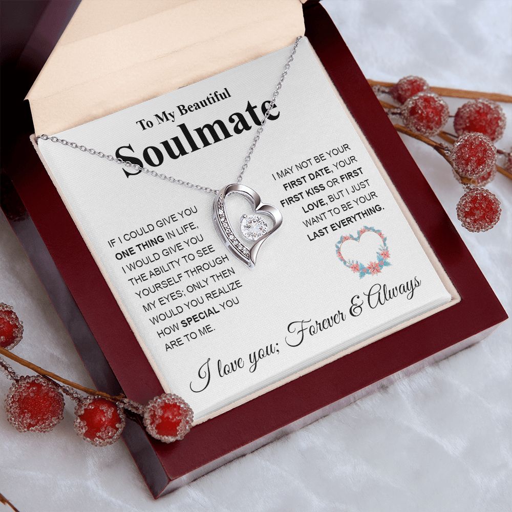 To My Future Wife Necklace My Last Everything, Promise Necklace For Her, Fiance Gifts For Her, Valentine Gifts For Future Wife With Message Card Box LED, Soulmate Necklace For Women, To My Wife Necklace copy Forever Love