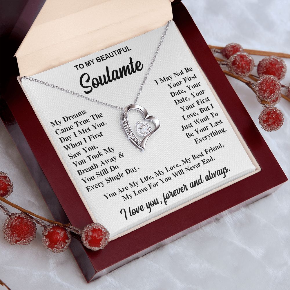 To My Soulmate Necklace Gift for Her, Soulmate Necklace, Necklaces for Wife from Husband, Valentine To My Wife Necklace, Soulmate Gifts, Necklace Message Card and Gift Box Styles on Birthday, Wedding, Anniversary, Valentine Forever Love