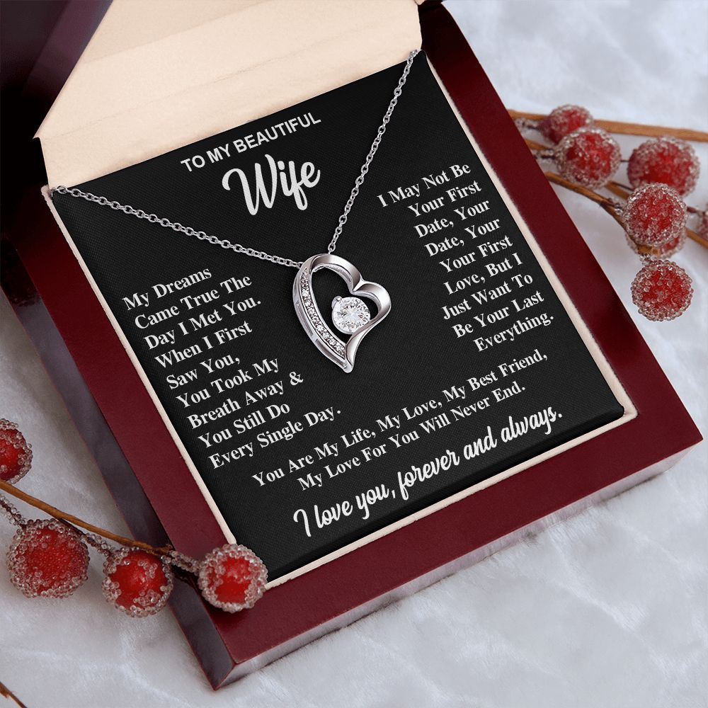 To My Wife Necklace Gift for Her, Soulmate Jewelry, Necklaces for Wife from Husband, Anniversary, To My Wife Necklace, Soulmate Gifts, Necklace Message Card and Gift Box Styles on Birthday, Wedding, Anniversary, Valentine Forever Love