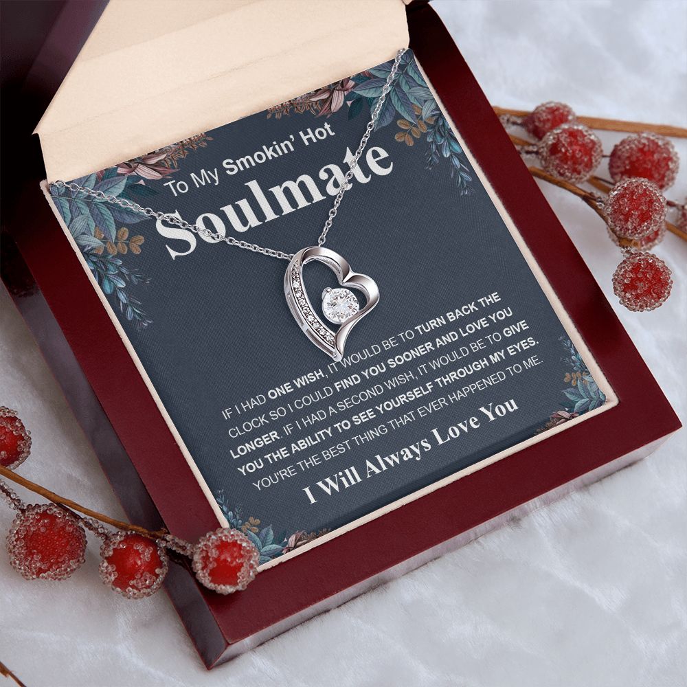 Gifts For Soulmate Birthday Gifts From Husband Necklace Valentines Day, Necklace for Future Soulmate, Wedding Birthday Jewelry for Wife Necklace Gifts from Husband - Soulmate Gift Necklace with Message Card and Gift Box Forever Love