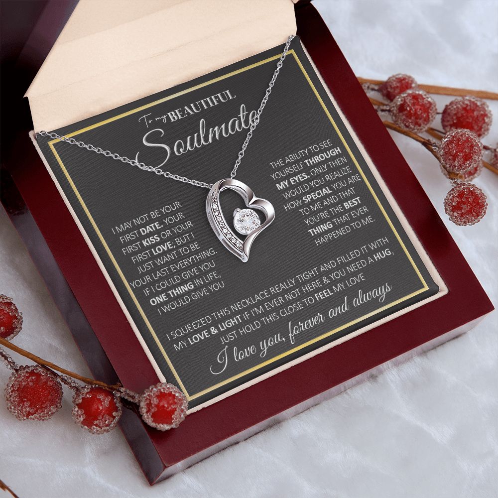 To My Future Wife Necklace, to my Wife Necklace, Necklaces For Wife From Husband, To My Beautiful Soulmate Necklace, Necklace Custom Name Message Card and Gift Box Styles on Birthday, Christmas, Wedding, Anniversary, Valentine Forever Love