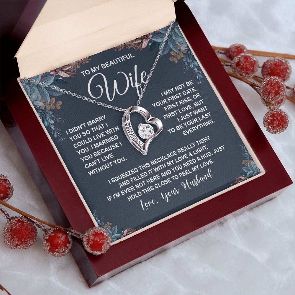 Wife Necklace Gifts From Husband, For Wife From Husband, Soulmate Gifts From Husband, Necklaces For Wife From Husband To My Wife Necklace Message Card and Necklace Gift Box Gift Box Styles on Birthday, Wedding, Anniversary, Valentine Forever Love