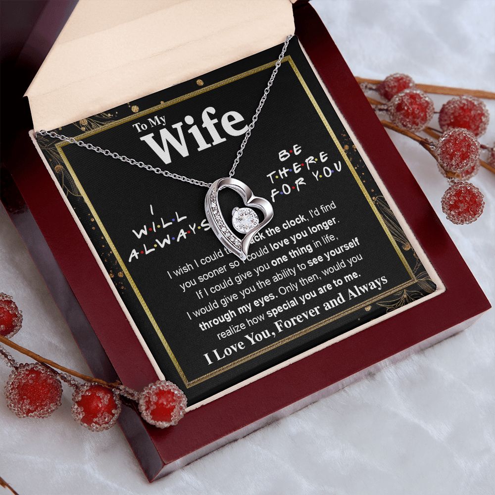 To My Wife Necklace To My Future Wife Necklace Gifts, Promise Necklace For Her, Fiance Gifts For Her, Wedding Necklace Gifts For Soulmate From Husband With Message Card Box LED, Soulmate Necklace For Women, To My Wife Necklace Forever Love