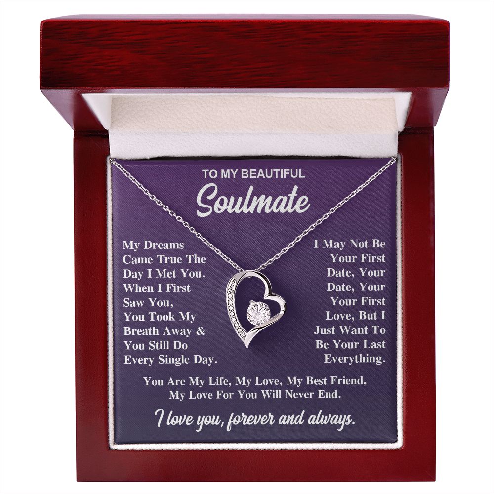 To My Soulmate Necklace Gift for Her, Soulmate Jewelry, Necklaces for Wife from Husband, Valentine To My Wife Necklace, Soulmate Gifts, Necklace Message Card and Gift Box Styles on Birthday, Wedding, Anniversary, Valentine Forever Love
