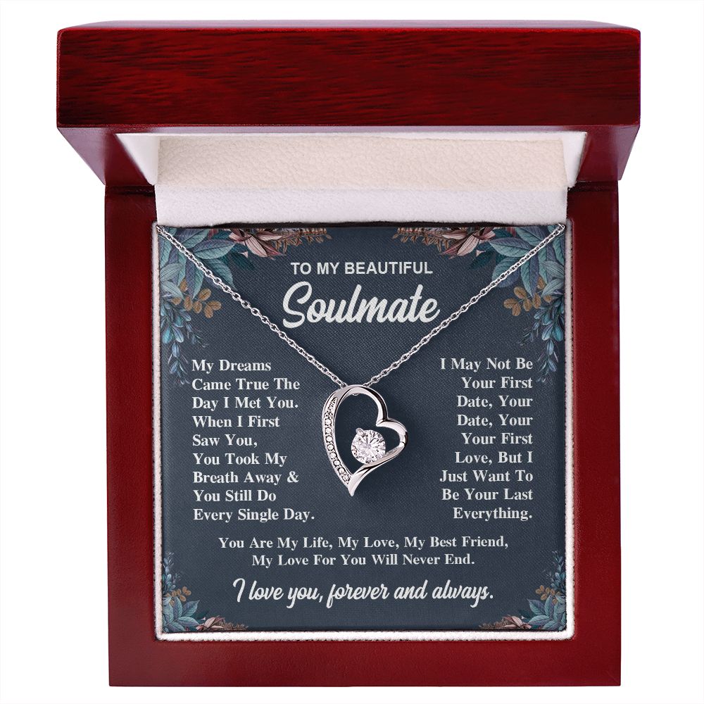 To My Soulmate Necklace Gift for Her, Soulmate Jewelry, Necklaces for Wife from Husband, Birthday To My Wife Necklace, Soulmate Gifts, Necklace Message Card and Gift Box Styles on Birthday, Wedding, Anniversary, Valentine Forever Love