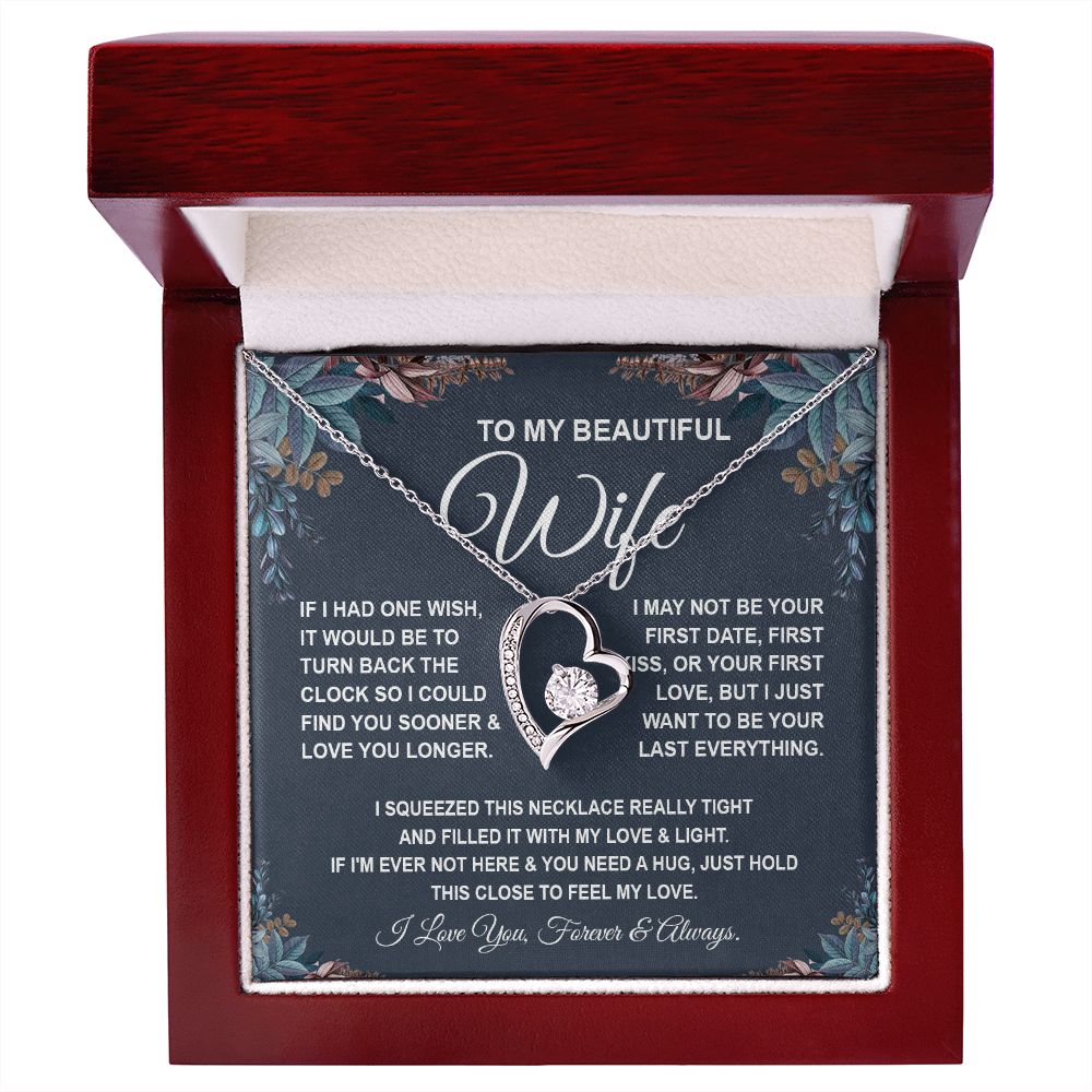 To My Beautiful Wife Necklace, Soulmate Jewelry For Women, Wife Necklace From Husband, Soulmate Gifts For Her, To My Future Soulmate Necklace Message Card and Necklace Gift Box Gift Box Styles on Birthday, Wedding, Anniversary, Valentine Forever Love
