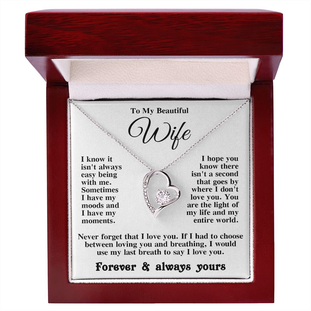 Gifts for Wife Necklace from Husband, Gifts for Wife from Husband, Valentine Gifts for Her Gifts Soulmate Message Card and Necklace Gift Box Gift Box Styles on Birthday, Wedding, Anniversary, Valentine Forever Love