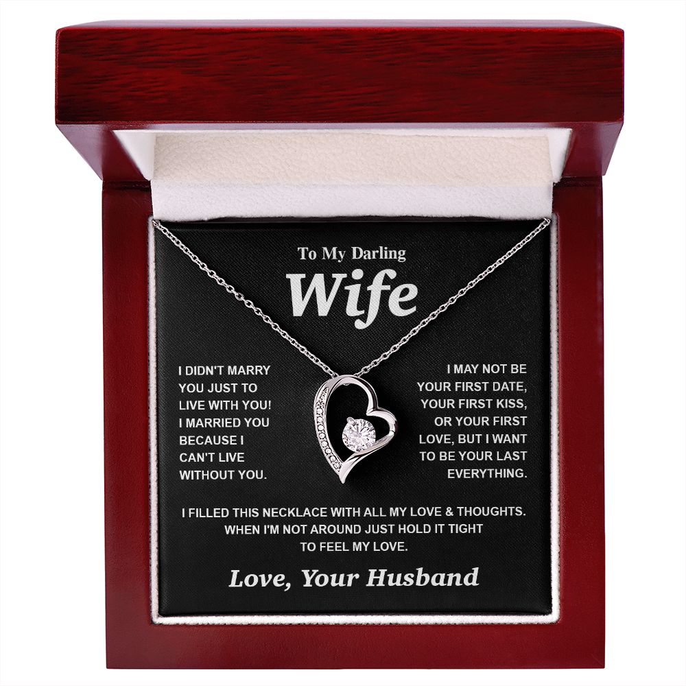 Valentine Gifts for Wife Necklace from Husband- Gifts for Wife from Husband, Valentine Gifts for Her Gifts Soulmate Message Card and Necklace Gift Box Gift Box Styles on Birthday, Wedding, Anniversary, Valentine Forever Love