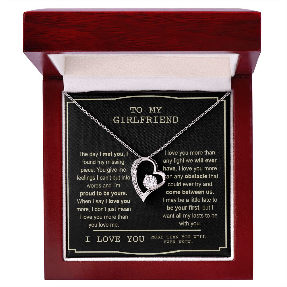 Couples Gifts, To My Boyfriend Necklace Gifts From Husband, Wedding Anniversary Jewelry For Wife From Husband, Necklace Customer Name Message Card and Gift Box styles On Birthday, Christmas, Anniversary Forever Love